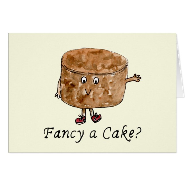 Funny Fancy a Cake Slogan Chocolate Humour Quote Cards (Front Horizontal)