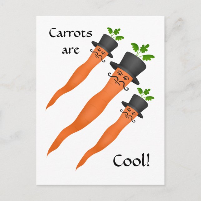 Funny fancy cool carrots postcard (Front)