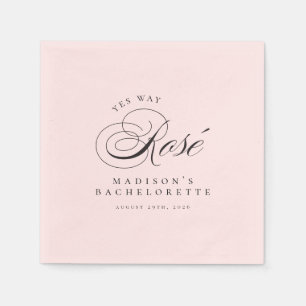 Funny Fancy Yes Way Rosé Wine Bachelorette Napkins