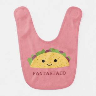 Funny Fantastaco Taco Pun Cute Kawaii Taco Baby Bib