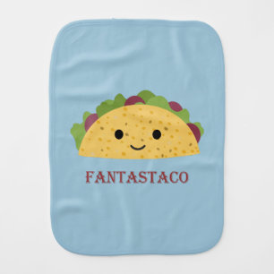 Funny Fantastaco Taco Pun Cute Kawaii Taco Baby Burp Cloth