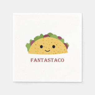 Funny Fantastaco Taco Pun Cute Kawaii Taco Napkins