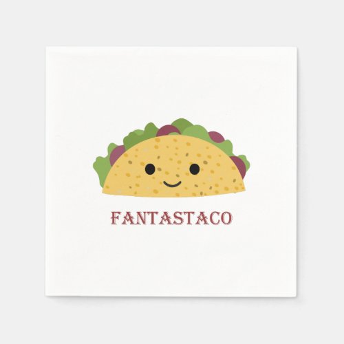 Funny Fantastaco Taco Pun Cute Kawaii Taco Napkins