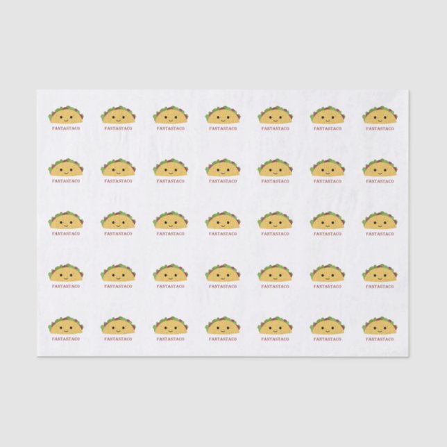 Funny Fantastaco Taco Pun Cute Kawaii Taco Tissue Paper (Front)