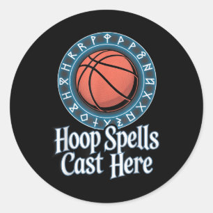 Funny Fantasy Basketball Spell League Draft Game Classic Round Sticker