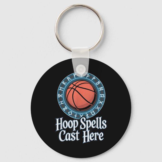 Funny Fantasy Basketball Spell League Draft Game  Keychain (Front)