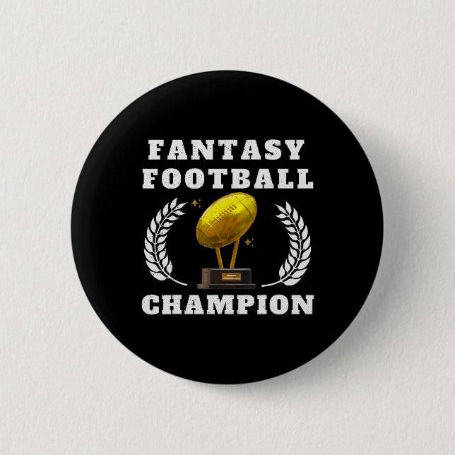 Funny Fantasy Football 2025 Champion Fantasy Footb Button (Front)
