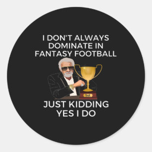 Funny Fantasy Football Champion Fantasy Football Classic Round Sticker