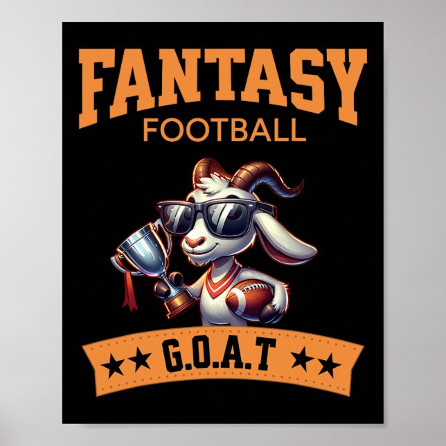 Funny Fantasy Football Champion Goat  Poster (Front)