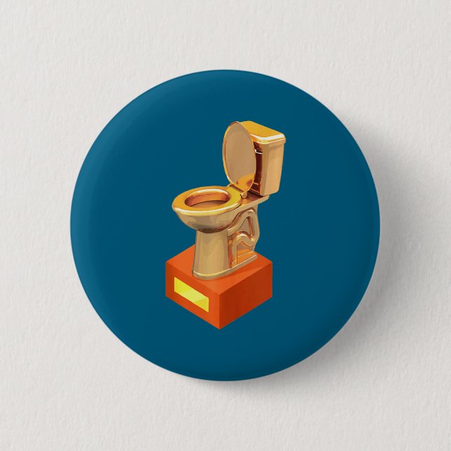 Funny Fantasy Football Loser Toilet  Button (Front)