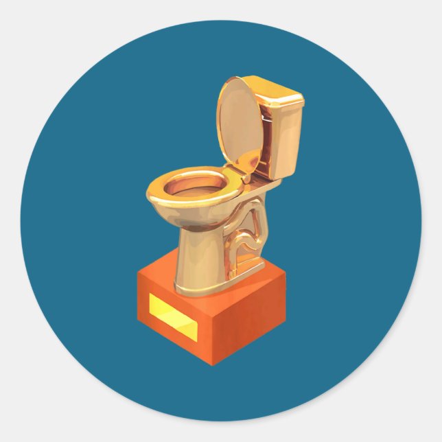 Funny Fantasy Football Loser Toilet  Classic Round Sticker (Front)