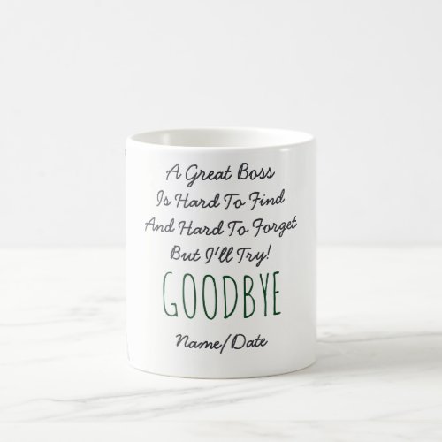 FUNNY Farewell BOSS Mug _ Hard To Forget