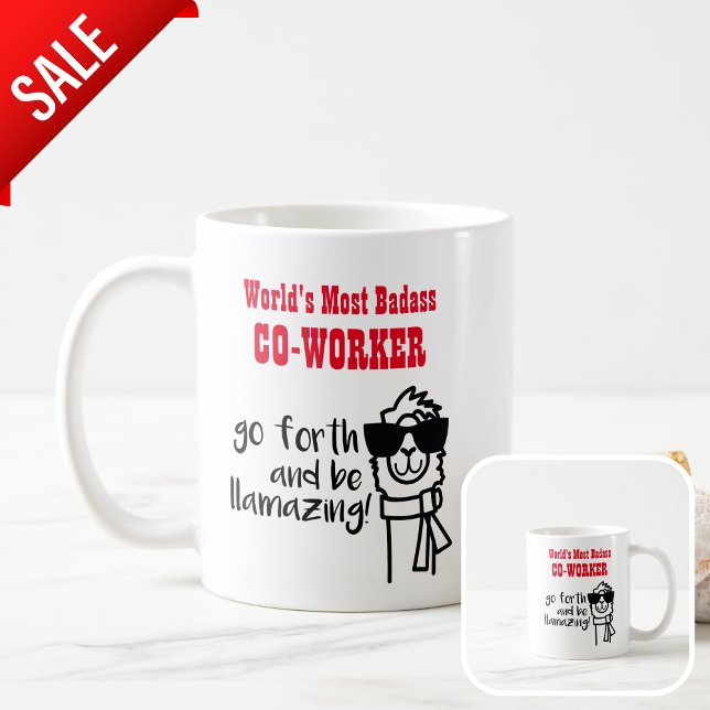 Funny Farewell Co-Worker - Worlds BADASS Llama MUG (Creator Uploaded)