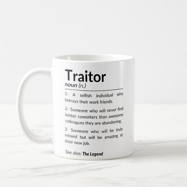 Funny farewell coworker, colleague leaving job coffee mug (Left)