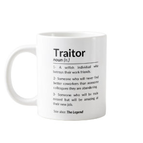 Funny farewell coworker, colleague leaving job giant coffee mug