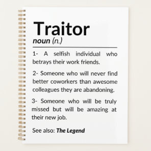Funny farewell coworker, colleague leaving job planner