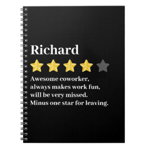 Funny Farewell Coworker Gift – Custom Name & Text Notebook