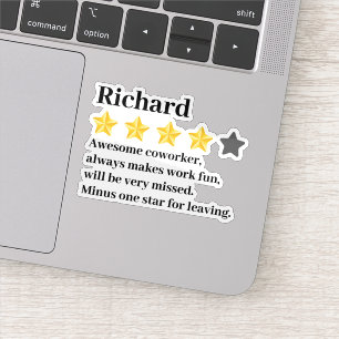 Funny Farewell Coworker Gift – Custom Name & Text Sticker