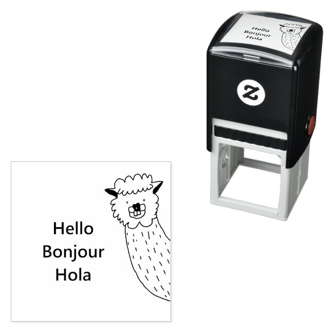 Funny Farm Animal Alpaca Greeting Cartoon   Self-inking Stamp (In Situ)