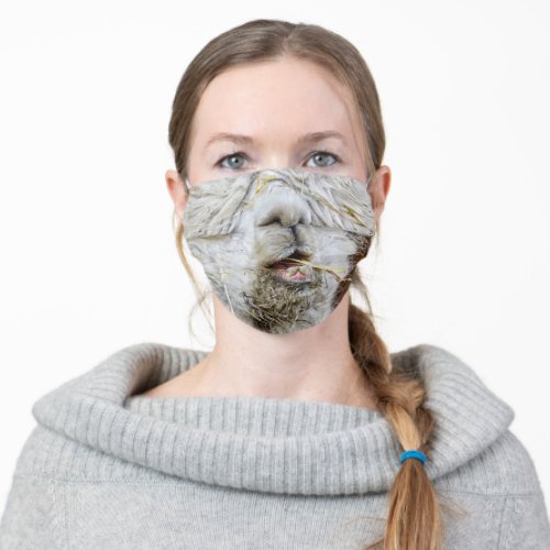 funny farm animal crazy hay chewing llama adult cloth face mask