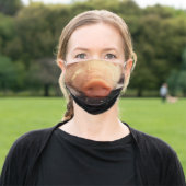funny farm animal piglet pink pig nose adult cloth face mask (Outside)