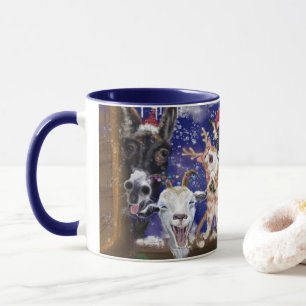 Funny Farm Animals Christmas Coffee Mug