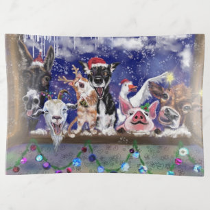 Funny Farm Animals Christmas Trinket Trays