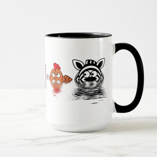 Funny farm animals in water mug