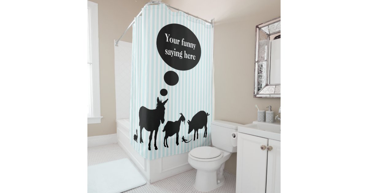 Funny Farm Animals Sch Bubble Shower Curtain Zazzle Com