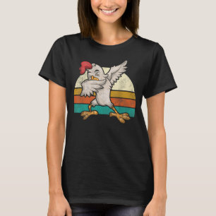 Funny Farm Bird Farmer Kids Gift Dab Rooster Retro T-Shirt