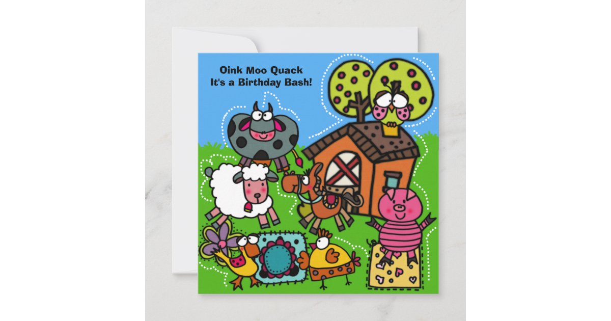 Funny Farm Birthday Invitation Zazzle