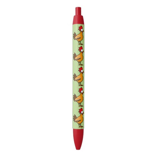 funny farm chicken rooster black ink pen