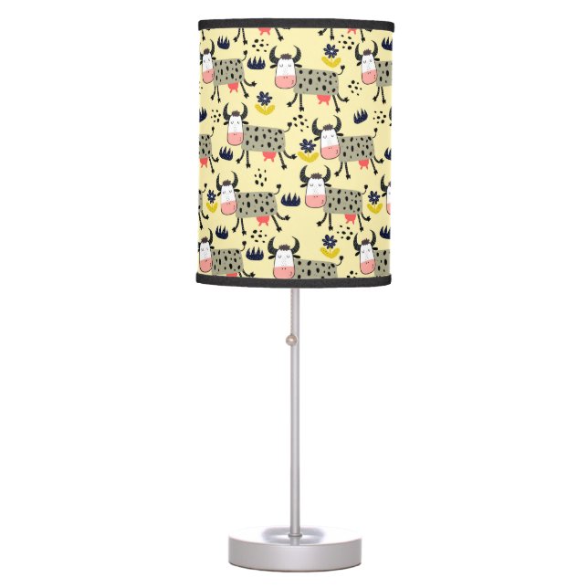 Funny Farm Cows Table Lamp (Front)
