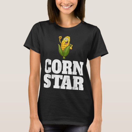 Funny Farm Food  Corny Cob Farmer Corn Star   T_Shirt