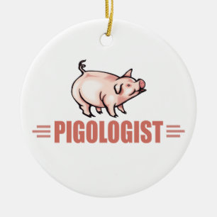Funny Farm Pigs Ceramic Ornament