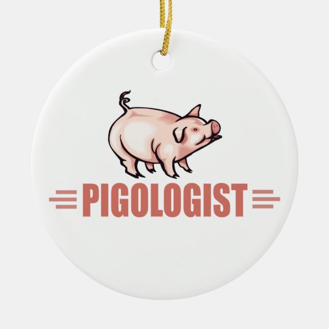 Funny Farm Pigs Ceramic Ornament (Front)