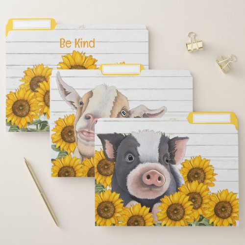 Funny Farm Sunflower Critters _ File Folder Set