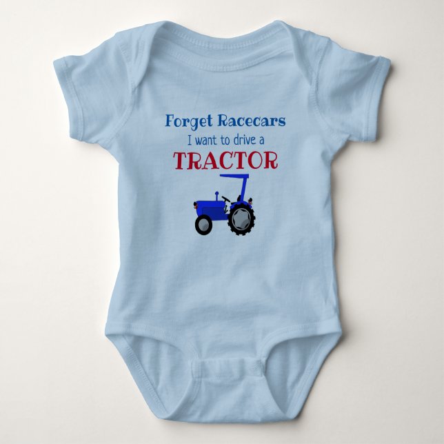 Funny Farm Tractor Driver Baby Bodysuit (Front)
