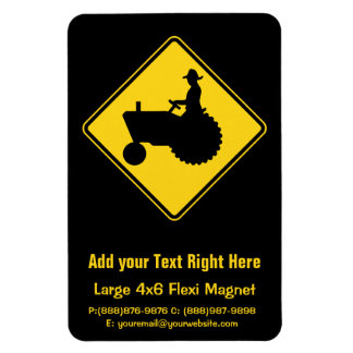 Funny Farm Tractor Road Sign Warning Magnet