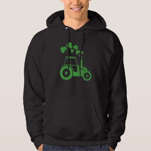 Funny Farm Tractor Shamrock Tractor St Patricks D Hoodie