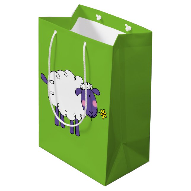 funny farm woolly sheep medium gift bag (Back Angled)