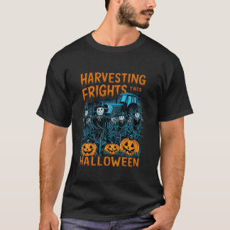 Funny Farmer Costume Halloween Tractor Spooky Pump T-Shirt