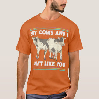 Funny Farmer Cow Lover Farm Animal Farming Cow  T-Shirt