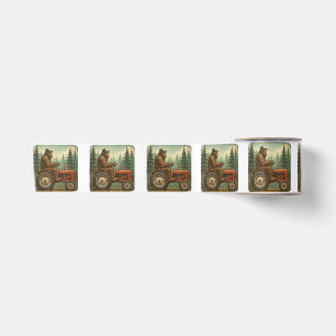 Funny Farmer Design Men Tractor Rancher Farm Dad Satin Ribbon