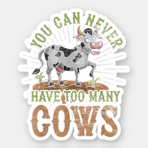 Funny Farmer Farm Animal Lover Cute Cow Lrbva Per Sticker