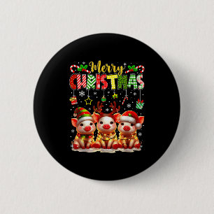 Funny Farmer Merry Christmas Reindeer Santa Gs Fam Button