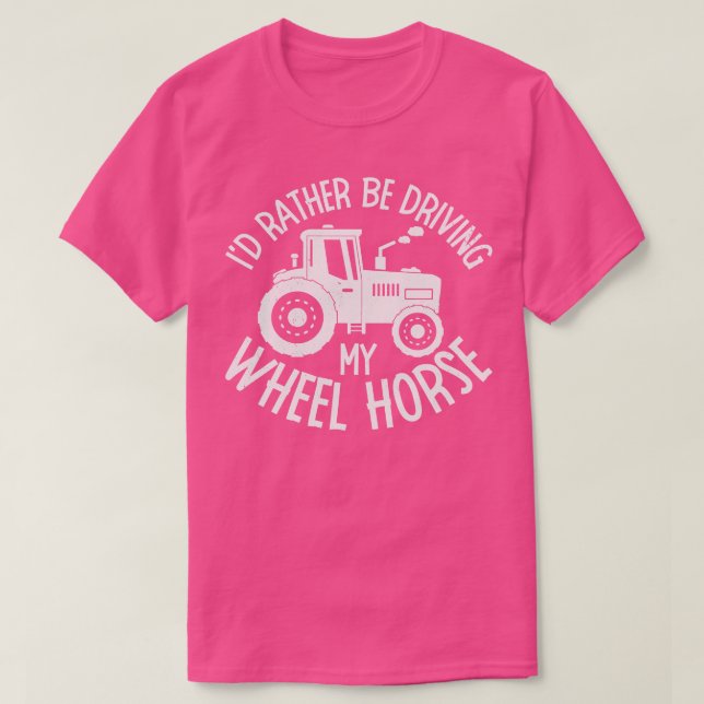 Funny Farmer Tractor Farming Ranch Agriculture Whe T-Shirt (Design Front)