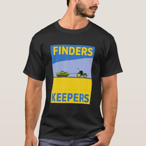 Funny Farmer Tractor Ukraine Flag Support Finders T_Shirt