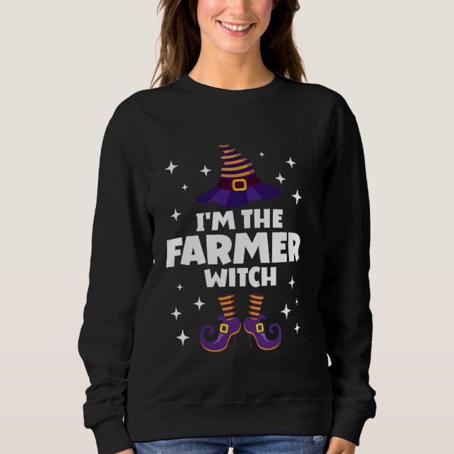 Funny Farmer Witch Family Matching Halloween Farmi Sweatshirt (Front)