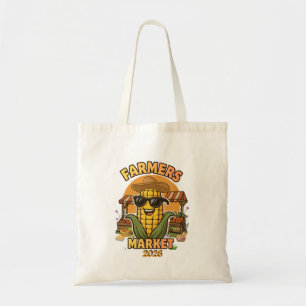 Funny Farmers Market Corn Character Sunglasses Tote Bag